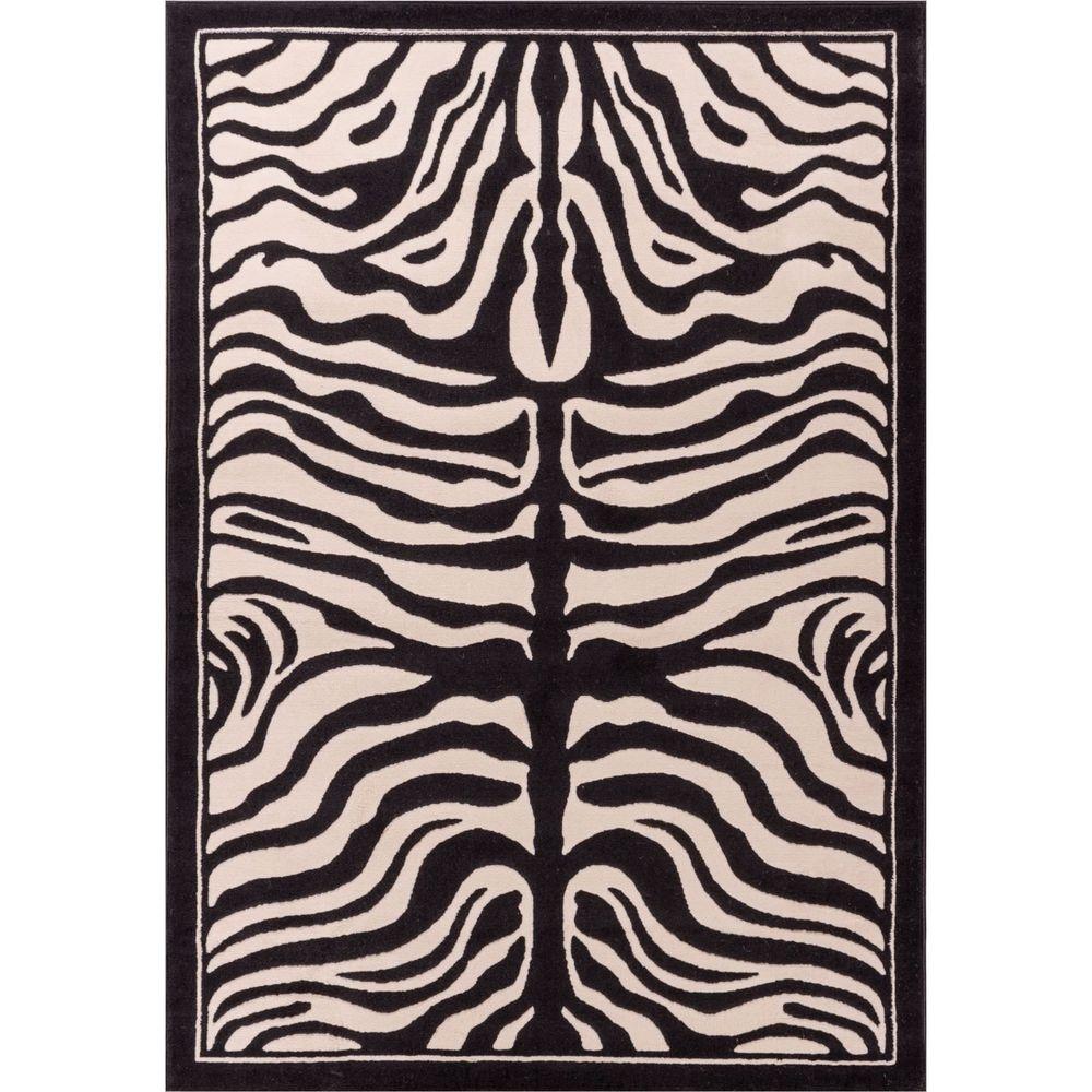 Well Woven Dulcet Zebra Ivory 5 ft. x 7 ft. 2 in. Animal Print Area Rug