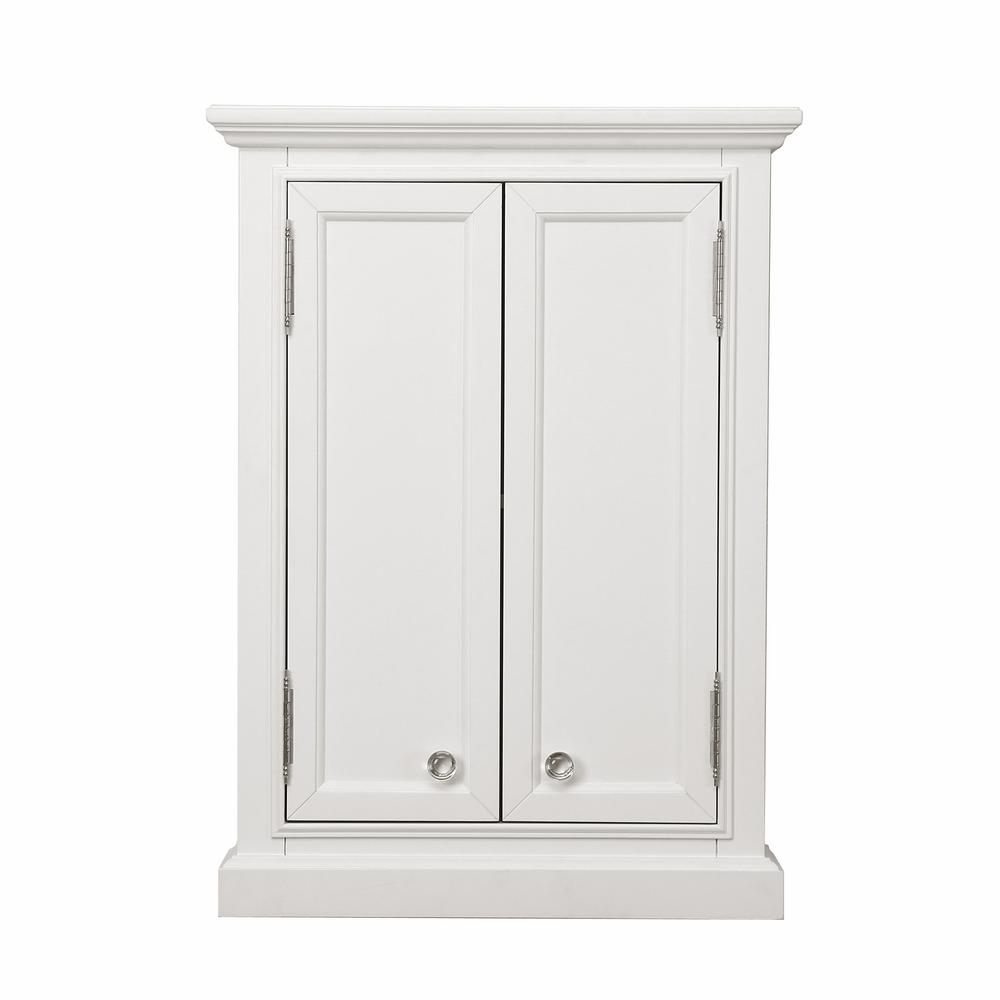 Water Creation DERBY-TT-W Derby Collection Wall Cabinet - Pure White & Chrome