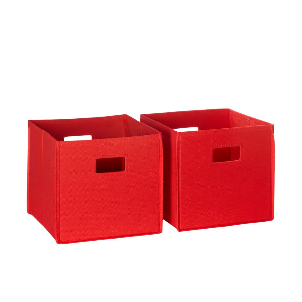 Riverridge Home 10 5 In X 10 In Red Folding Storage Bin Set