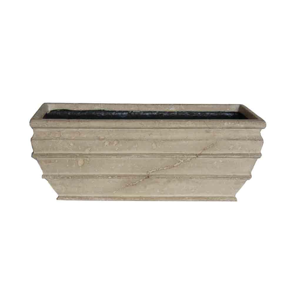 MPG 20 in. x 8 in. Limestone Simple Recta PlanterPF4563AL The Home Depot