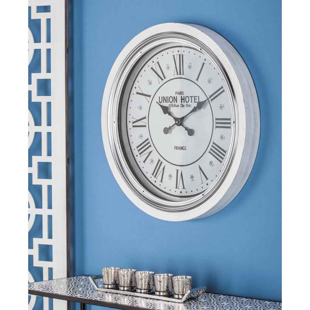 FirsTime Shiplap White Wall Clock-10066 - The Home Depot