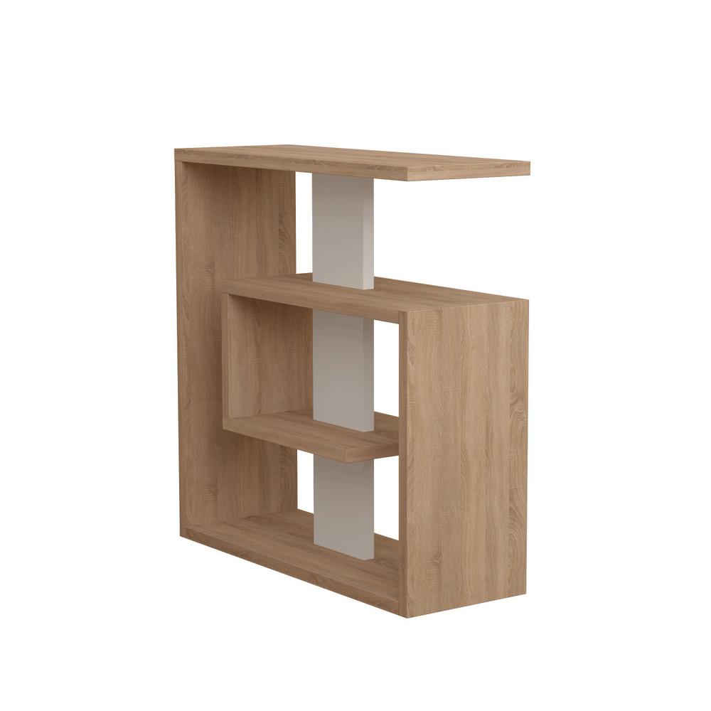Stacy Oak And White Modern Side Table Stacy Oak And White Modern Side Table