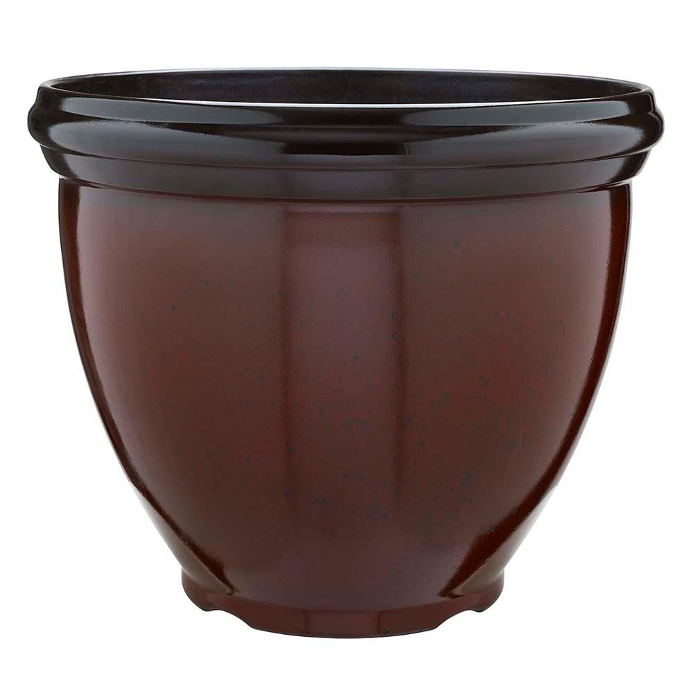 Southern Patio Heritage 18 In Dia Chocolate Cherry Resin Planter