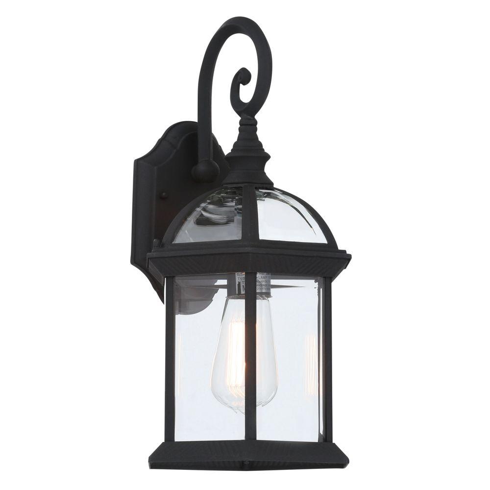 Black Bel Air Lighting Outdoor Wall Mounted Wall Mount 1 Light Outdoor Black Coach Lantern With Clear Glass