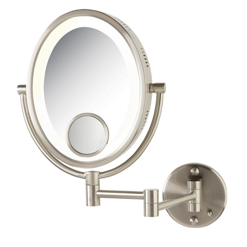 Jerdon 11 In X 15 Bi View Lighted Wall Makeup Mirror