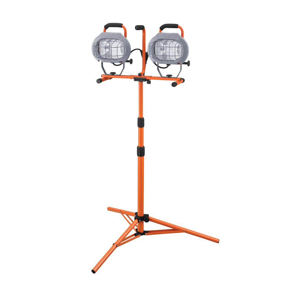Hdx Work Lights Commercial Lighting The Home Depot 1000 Watt Halogen Twin Head Tripod Work Light