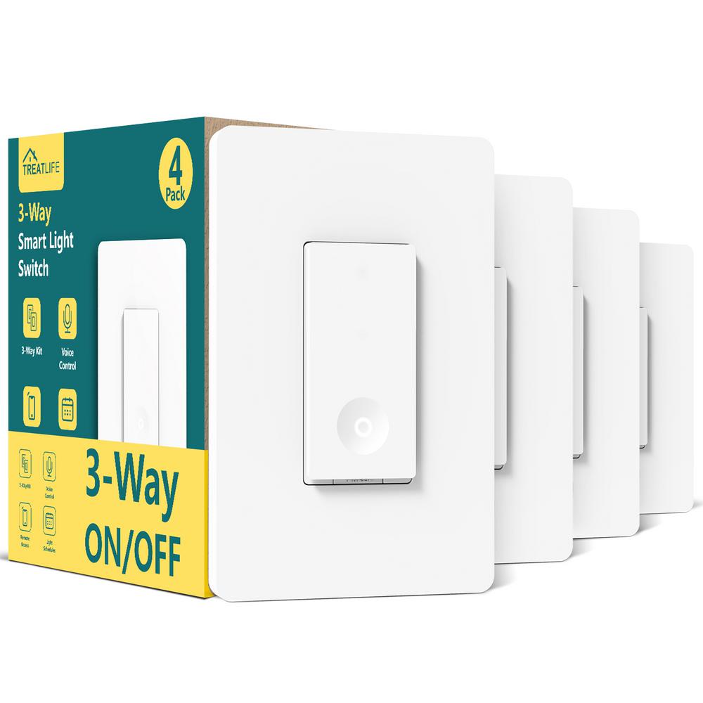 3 Way Smart Push Button Light Switch Works With Alexa Google Assistant Remote Control Neutral Wire Required 4 Pack