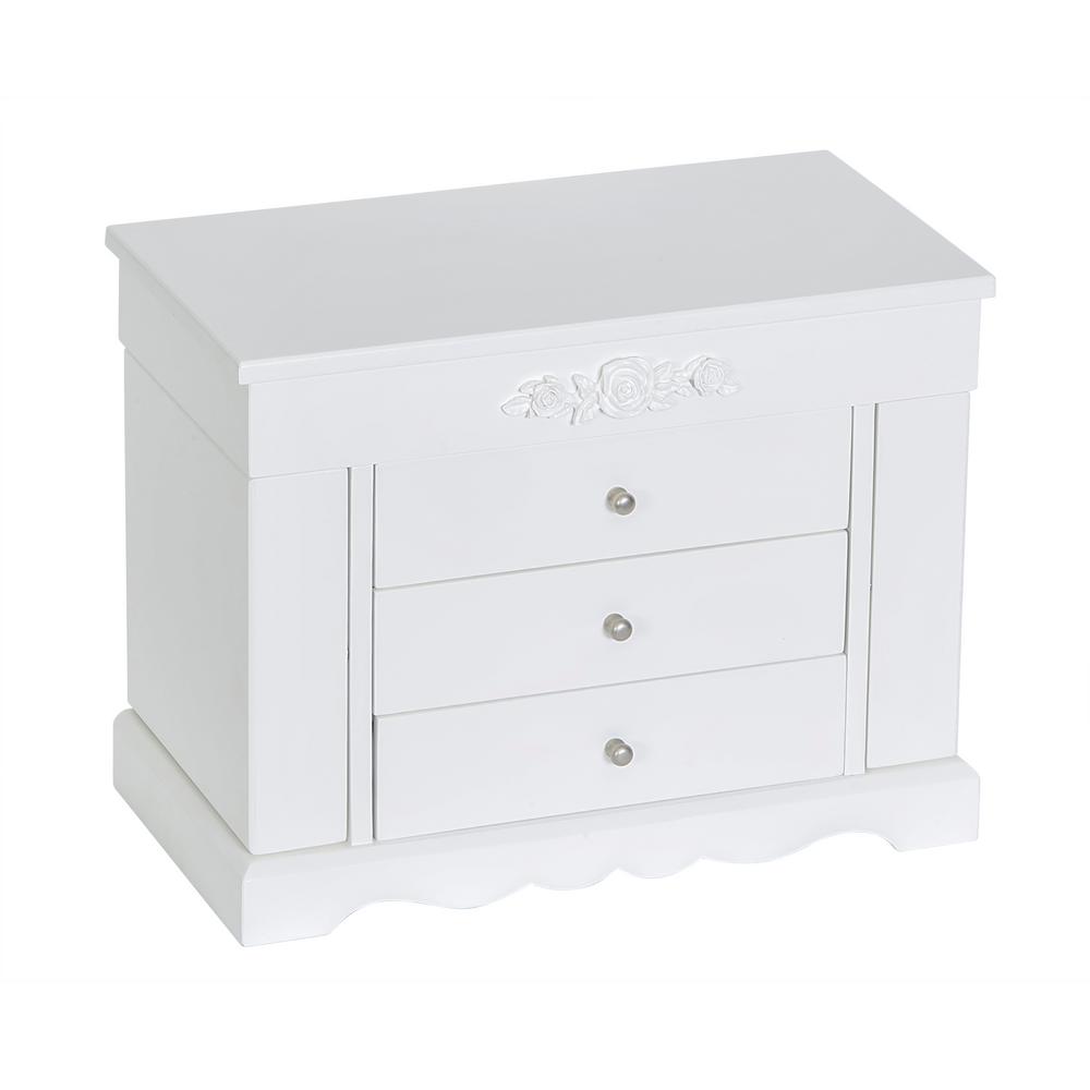 Mele Montague White Wooden Jewelry Box00792S17 The Home Depot