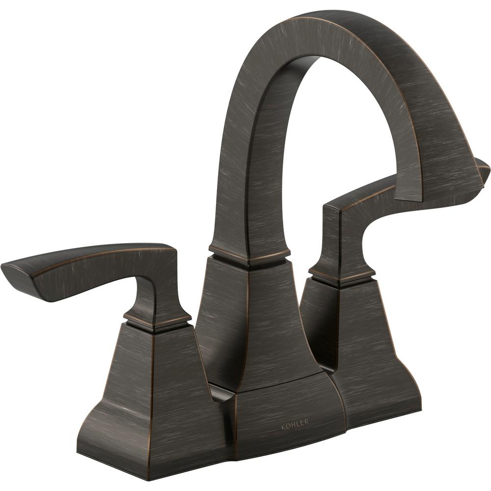 KOHLER Kallan 4 in. Centerset 2-Handle Bathroom Faucet
