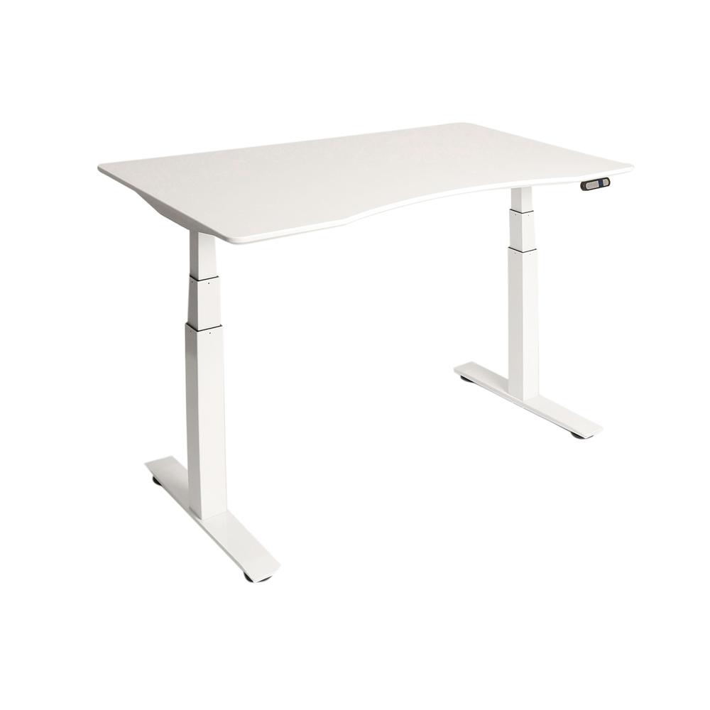 Seville Classics Airlift White S3 Electric Standing Desk Frame With Airlift White S3 Electric Standing Desk Frame With 54 In Top Dual Motors Max Height 51 4 And Memory Ons