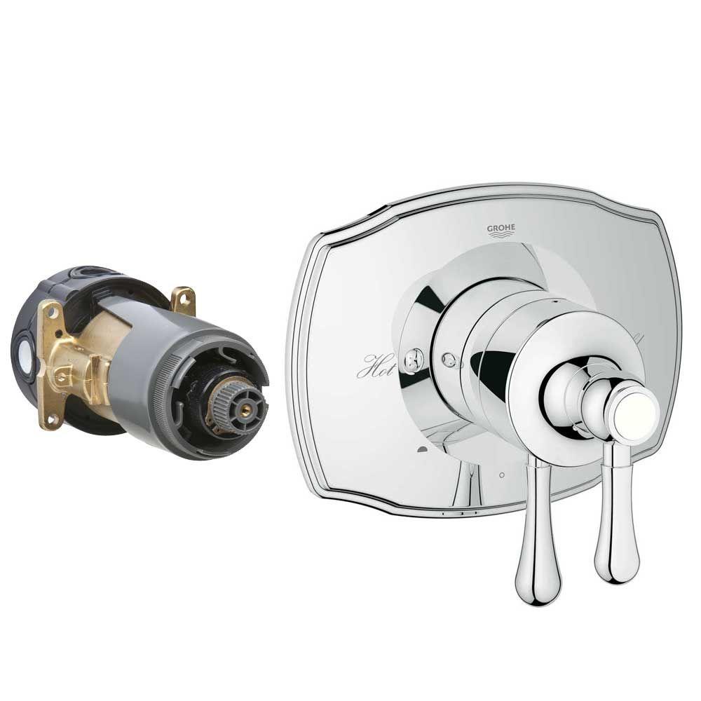GROHE Eurostyle Cosmopolitan Shower Combination, PBV Trim in Starlight