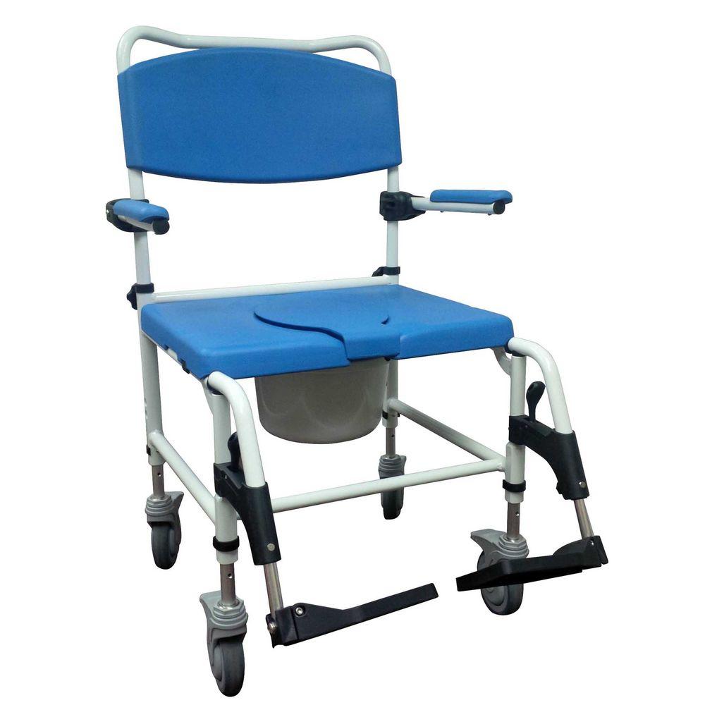 Drive Aluminum Bariatric Rehab Shower Commode Chair with 10 Rear-Locking Casters-nrs10 - The Home Depot Drive Aluminum Bariatric Rehab Shower Commode Chair with 10 Rear-Locking Casters-nrs10 - The Home Depot