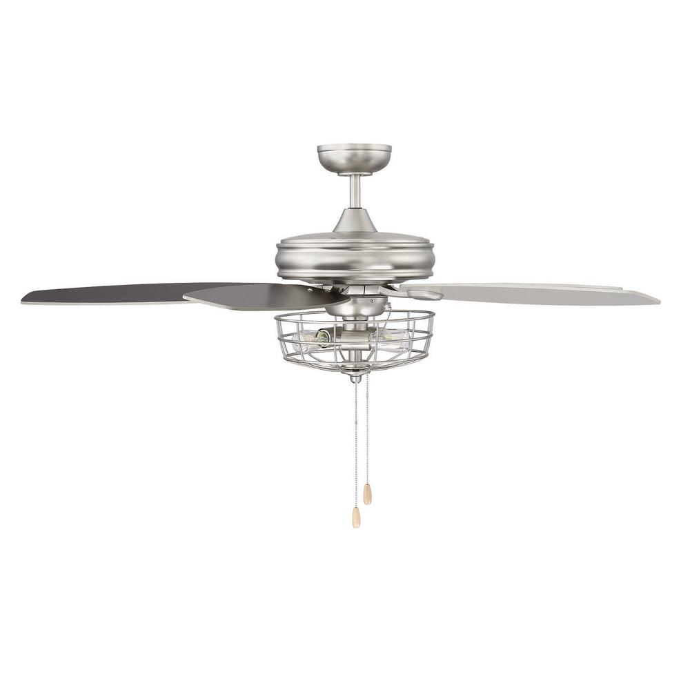 Filament Design 52 In Brushed Nickel Ceiling Fan With Metal Wire Cage