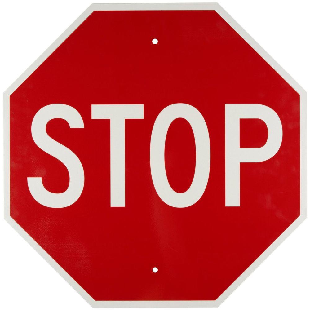 Brady 24 inch x 24 inch Reflective Aluminum Traffic Stop Sign by Brady