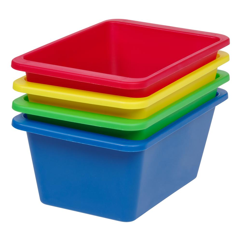 Iris Small Multi Purpose Plastic Bins In Primary 4 Pack