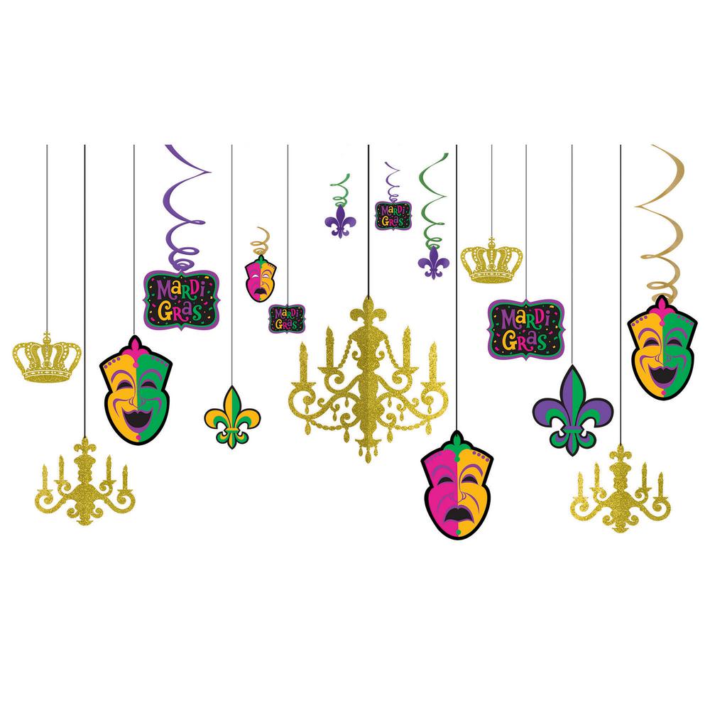 Amscan 28 In Mardi Gras Plastic Jester 3d Decoration 2 Pack