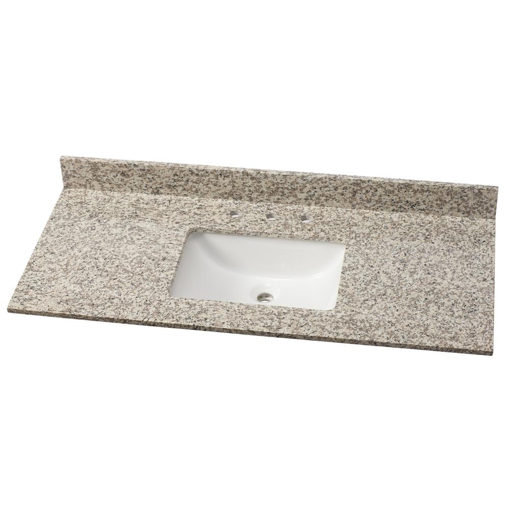 Msi 49 In W Granite Single Vanity Top In Blanco Perla With White