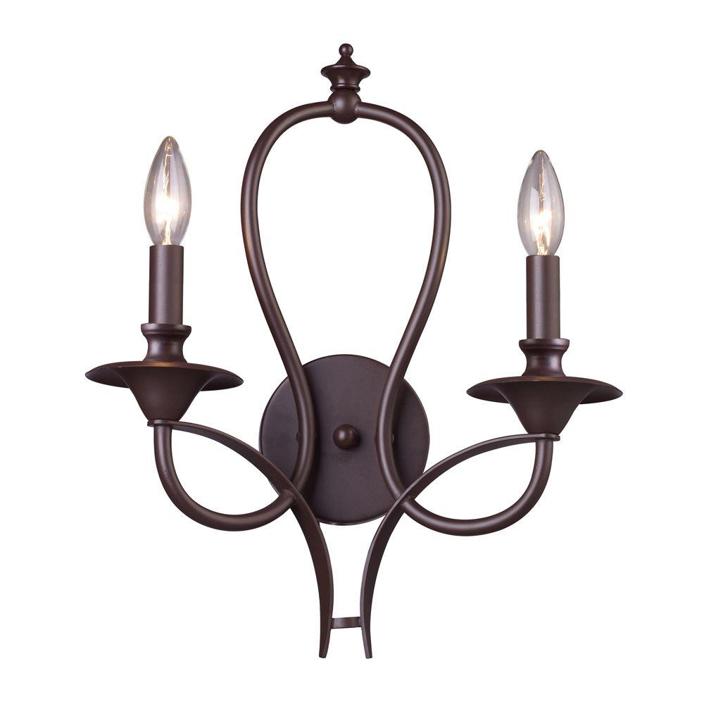 Hampton Bay Estelle 2-Light Champagne Sconce-HD13811W2CHPC - The Home Depot