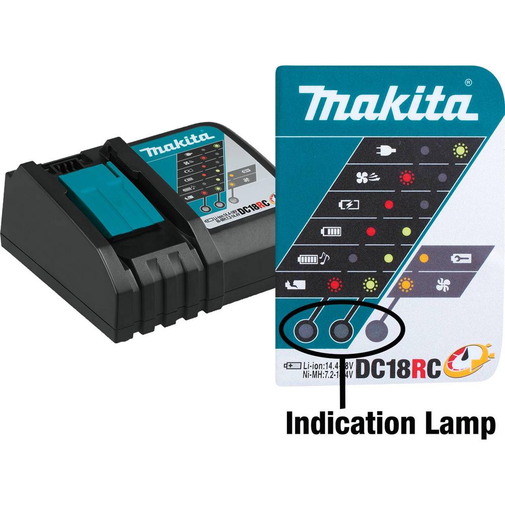 Makita 18 Volt Lxt Lithium Ion Rapid Optimum Battery Charger Dc18rc The Home Depot