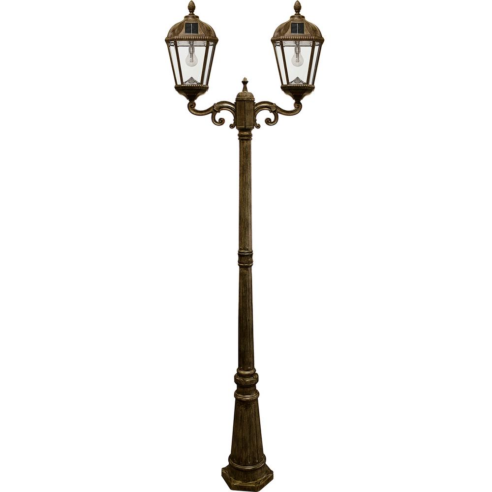 Gama Sonic Royal Bulb Series 2-Head Weathered Bronze Integrated LED