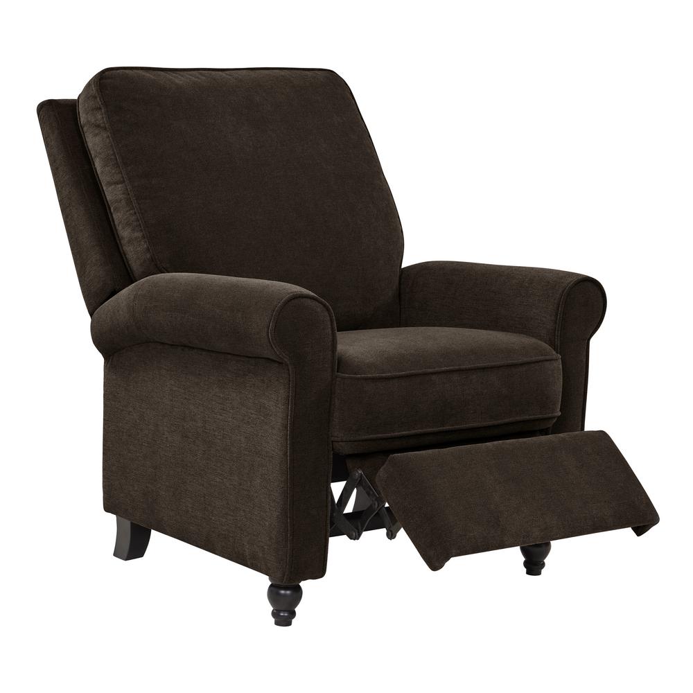 Prolounger Chocolate Brown Chenille Push Back Recliner Chair Rcl37