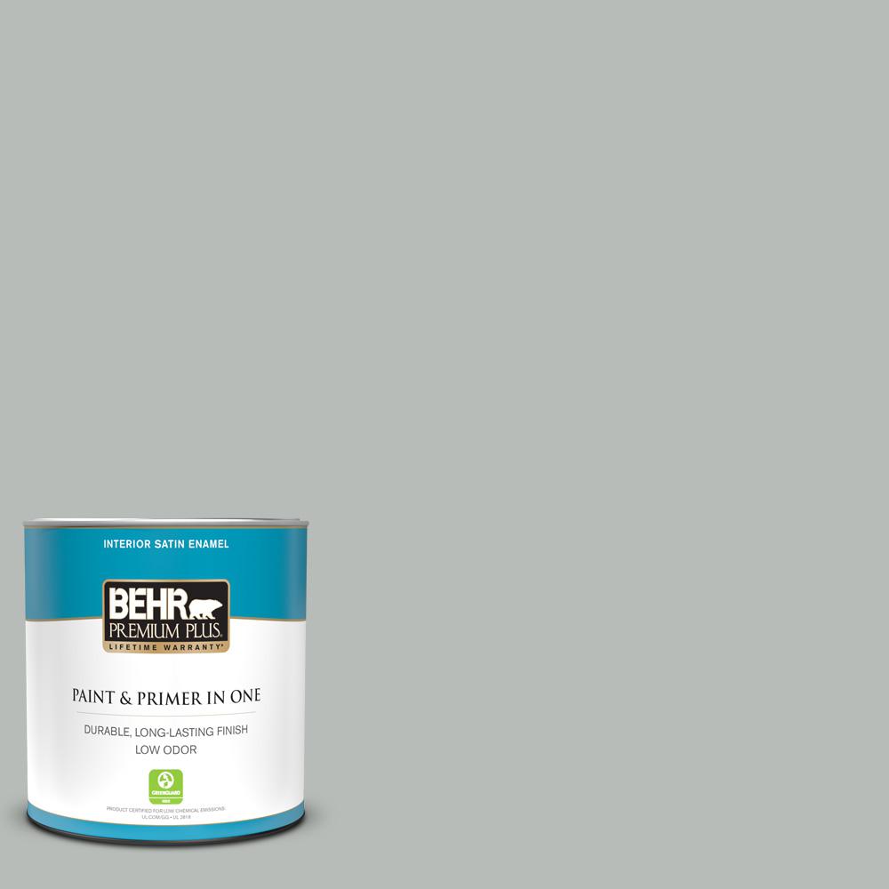 BEHR PREMIUM PLUS 1 qt. T1819 Quiet Time Satin Enamel BEHR PREMIUM PLUS 1 qt. T1819 Quiet Time Satin Enamel