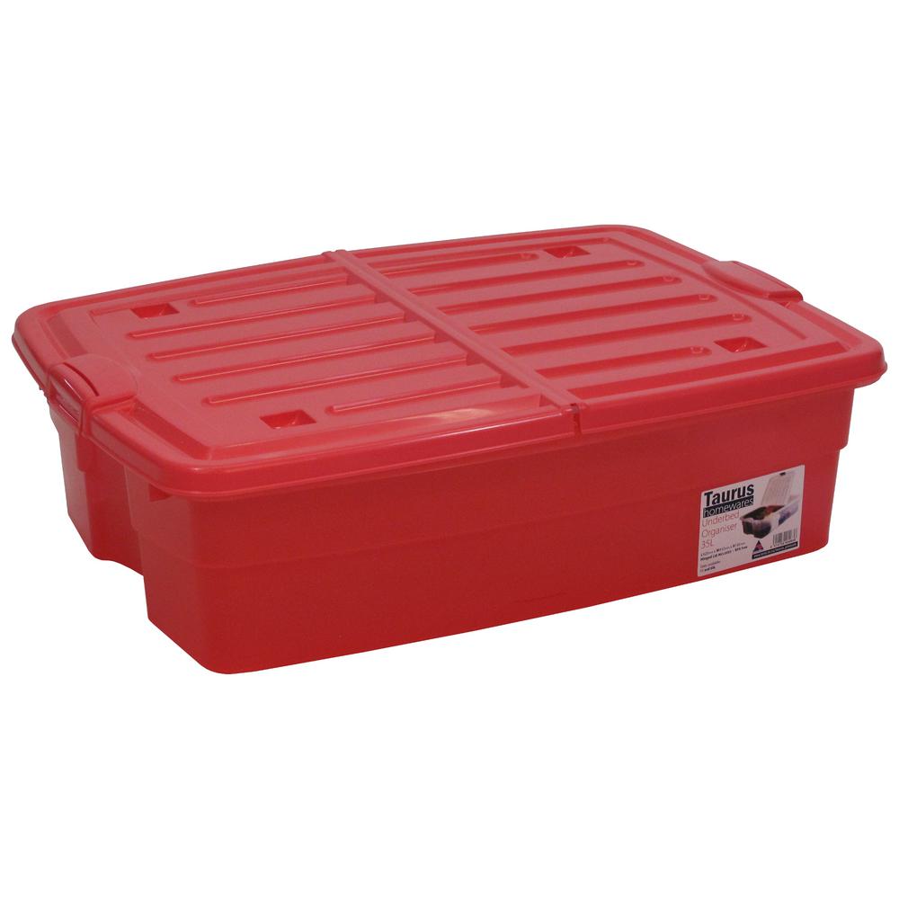 10 Gal Underbed Storage Organizer Tote In Coral 7421crl The