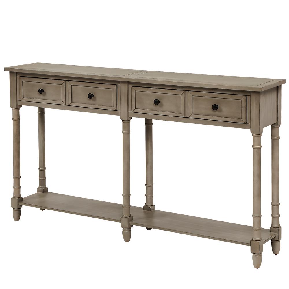 Boyel Living Farmhouse Grey Console Table Sofa Table Easy Assembly