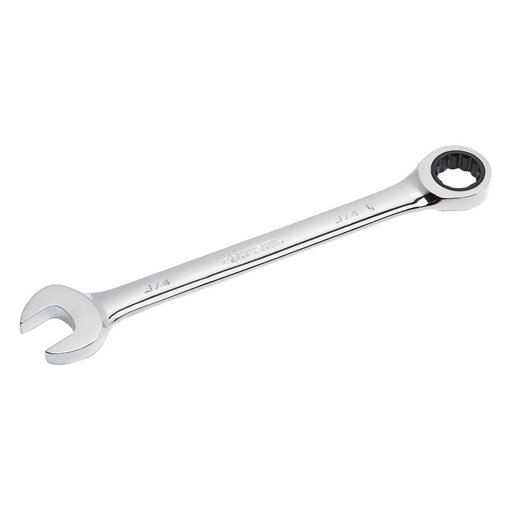 Husky 3/4 in. 12-Point SAE Ratcheting Combination Wrench-HRW34 - The ...