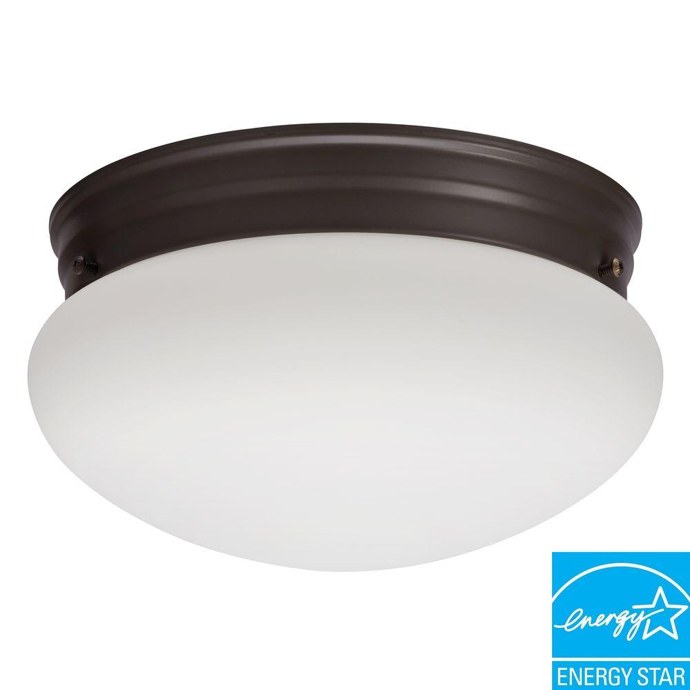 Lithonia Lighting Essentials 1-Light Bronze Fluorescent Ceiling Light