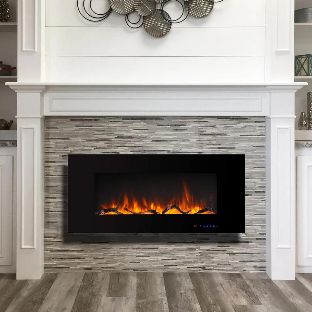 Boyel Living 42 In Wall Mounted Electric Fireplace Black Vl Wm42 The Home Depot - Electric Glass Fireplace Home Depot Boyel Living 42 In Wall Mounted Electric Fireplace Black Vl Wm42 The Home Depot - Electric Glass Fireplace Home Depot