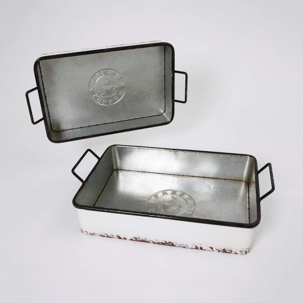 white metal tray