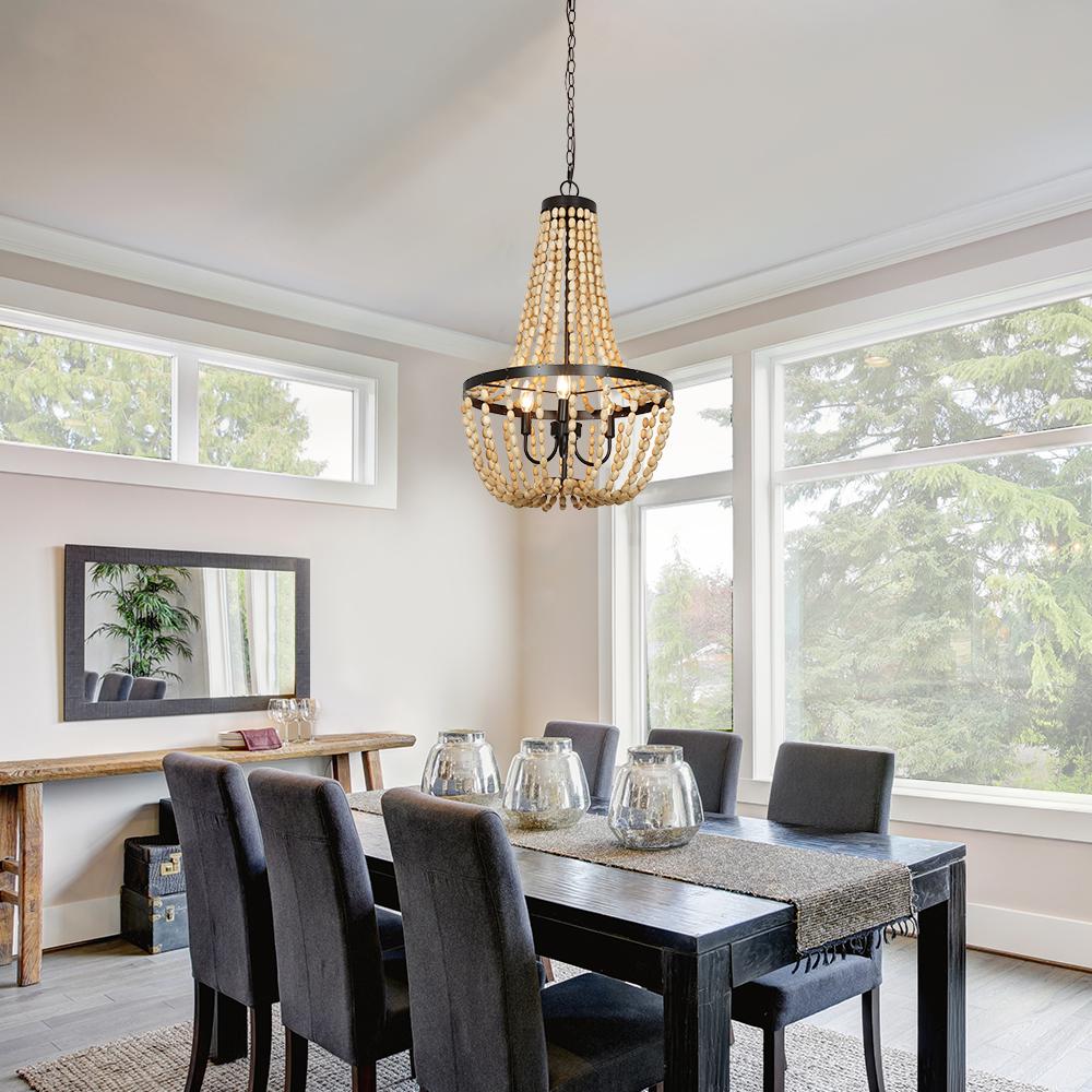 beaded chandelier dining room