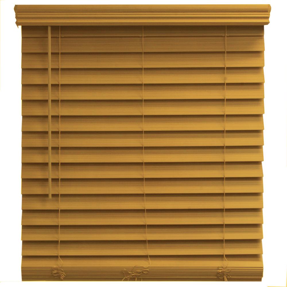 Home Decorators Collection Chestnut Cordless Room Darkening 2 5 In Premium Faux Wood Blind For Window 61 W X 64 L 10793478398928 The Depot - Home Depot Home Decorators Collection Blinds