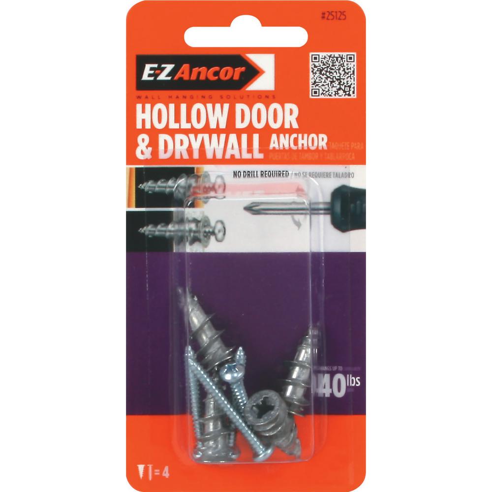 E Z Ancor 1 1 4 In Hollow Door And Drywall Anchors 4 Pack 25125