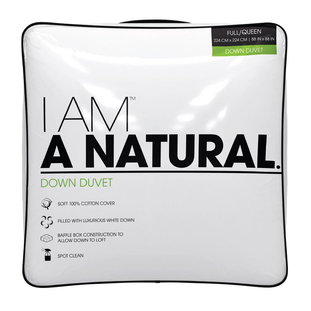 I Am 550 Fill Power White Duck Down Cotton Cover White King