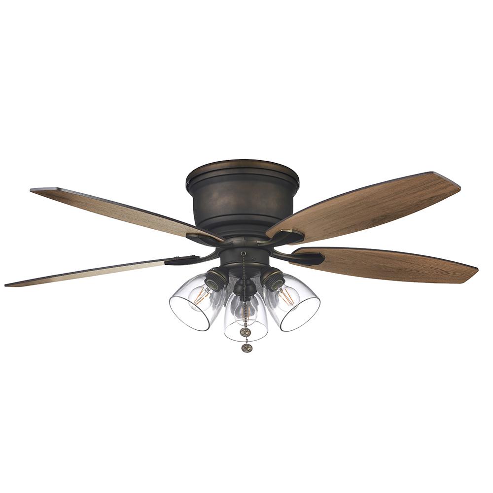 Stoneridge 52 In Bronze Hugger Led Ceiling Fan With Light Kit