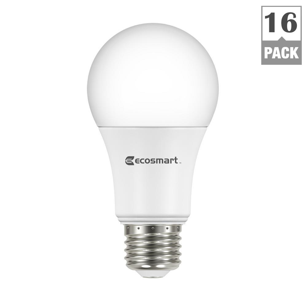 EcoSmart 60-Watt Equivalent A19 Non-Dimmable Basic LED Light Bulb ...