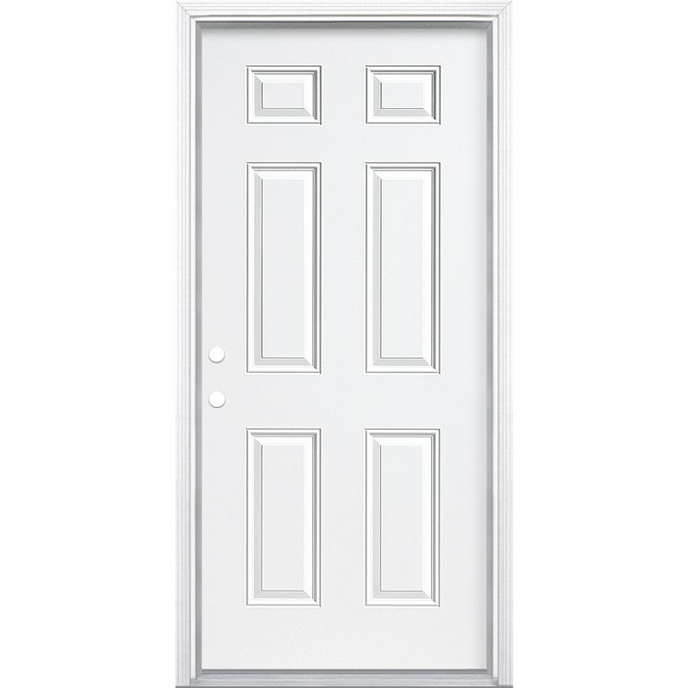 Masonite 36 In X 80 In Fire Rated Right Hand Inswing 6 Panel