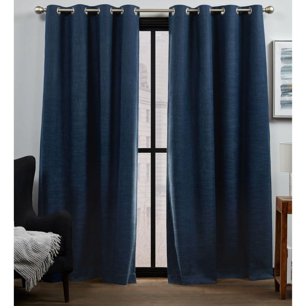 Bensen Indigo Blackout Grommet Top Curtain Panel 52 in. W x 96 in. L (2