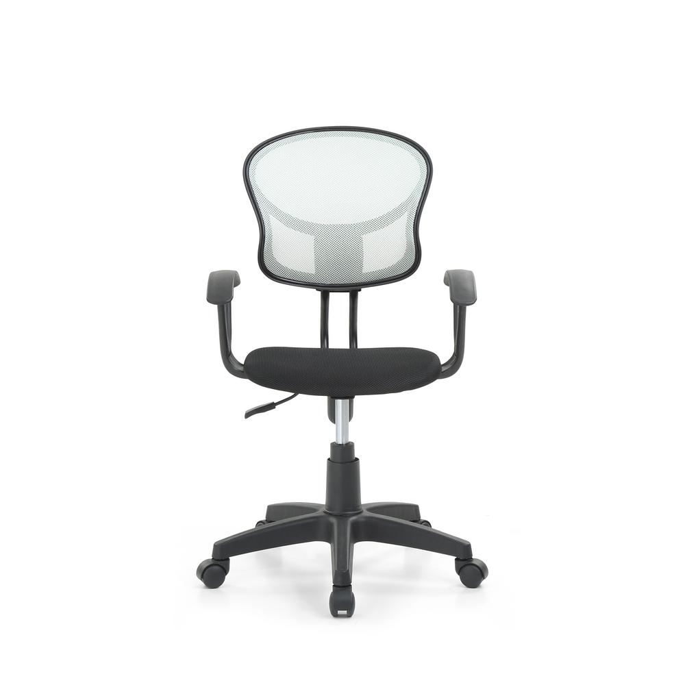 Hodedah Grey Mesh Mid Back Adjustable Height Swiveling