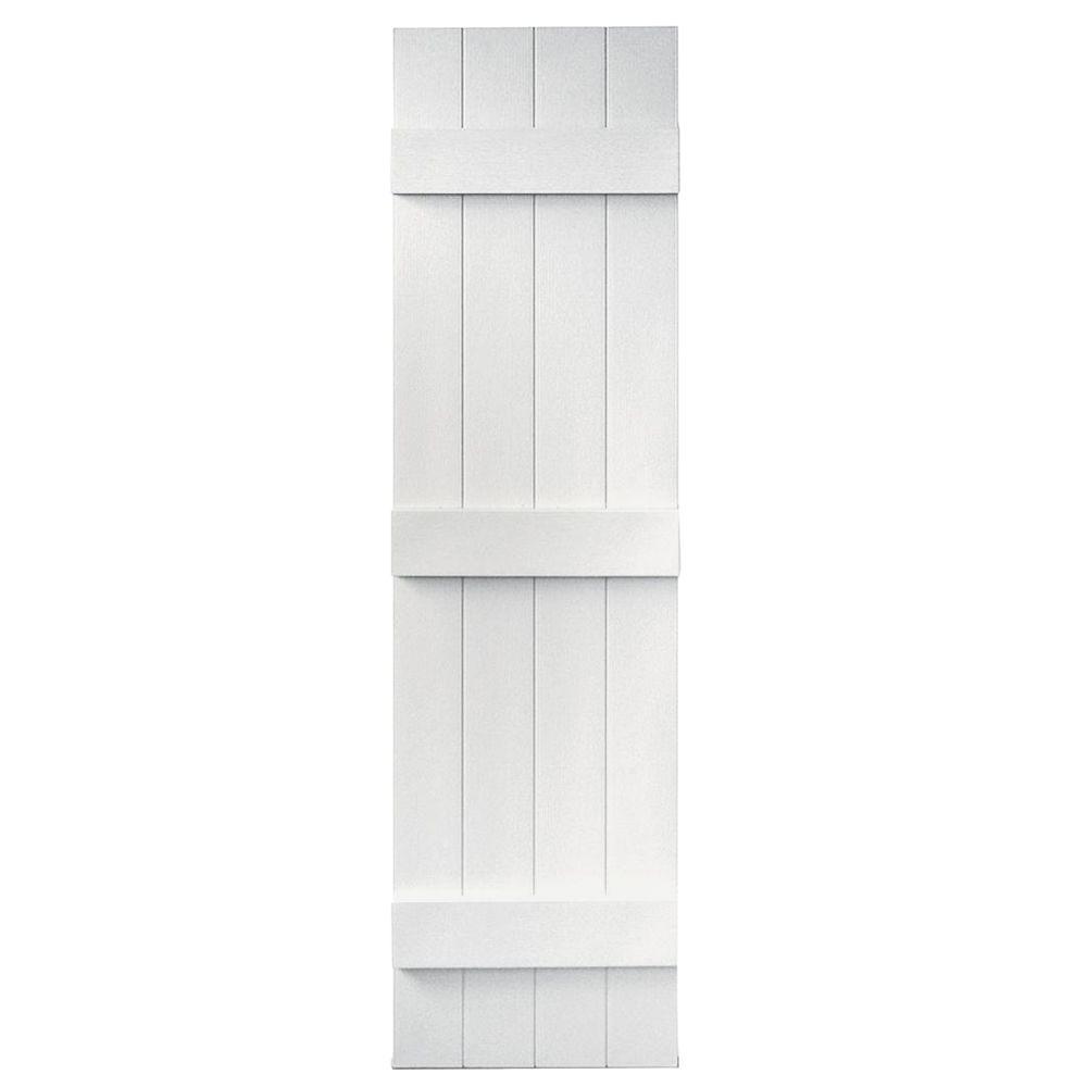 Builders Edge 14 in. x 55 in. BoardNBatten Shutters Pair, 4 Boards