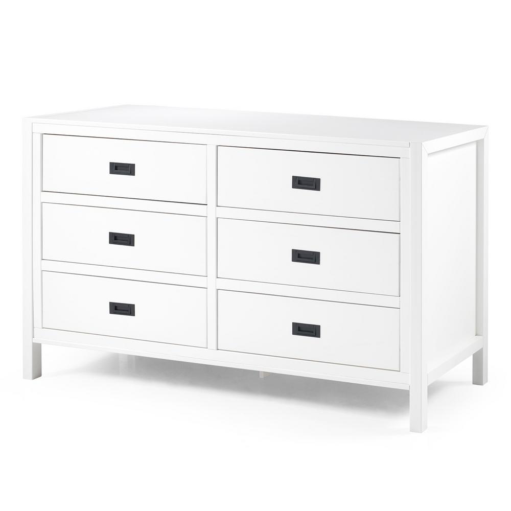Welwick Designs 57 Classic Solid Wood 6 Drawer Dresser White Hd8419 The Home Depot