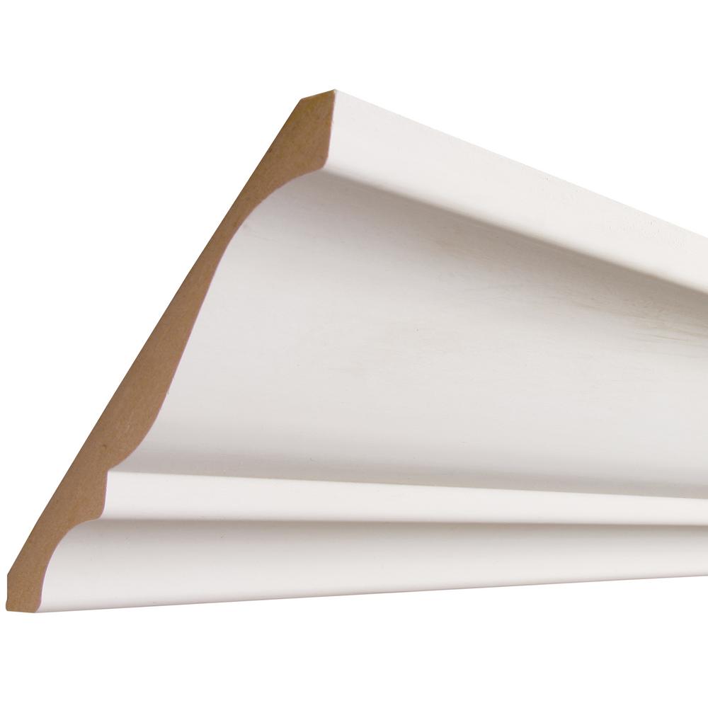 House of Fara 3/4 in. x 5-1/4 in. x 96 in. MDF Primed Crown Moulding ...