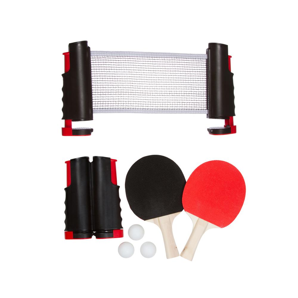 Trademark Innovations 6 Ft Portable And Lightweight Ping Pong Game Set In Red Anywhr Tennis The Home Depot