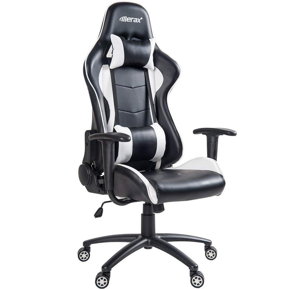 Merax White High Back Office Chair With Lumbar Support And Headrest Merax White High Back Office Chair With Lumbar Support And Headrest Pp190048aak The Home Depot