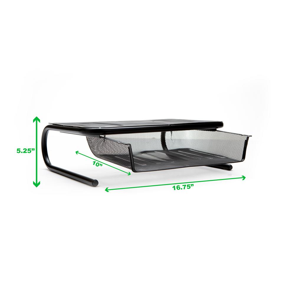 Mind Reader Metal Mesh Monitor Stand And Desk Organizer With