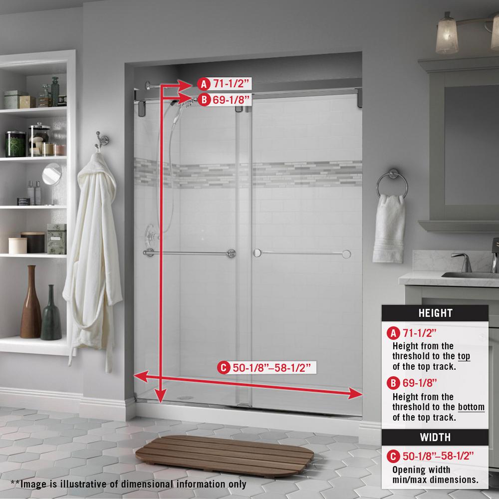 Delta Lyndall 60 X 71 1 2 In Frameless Mod Soft Close Sliding