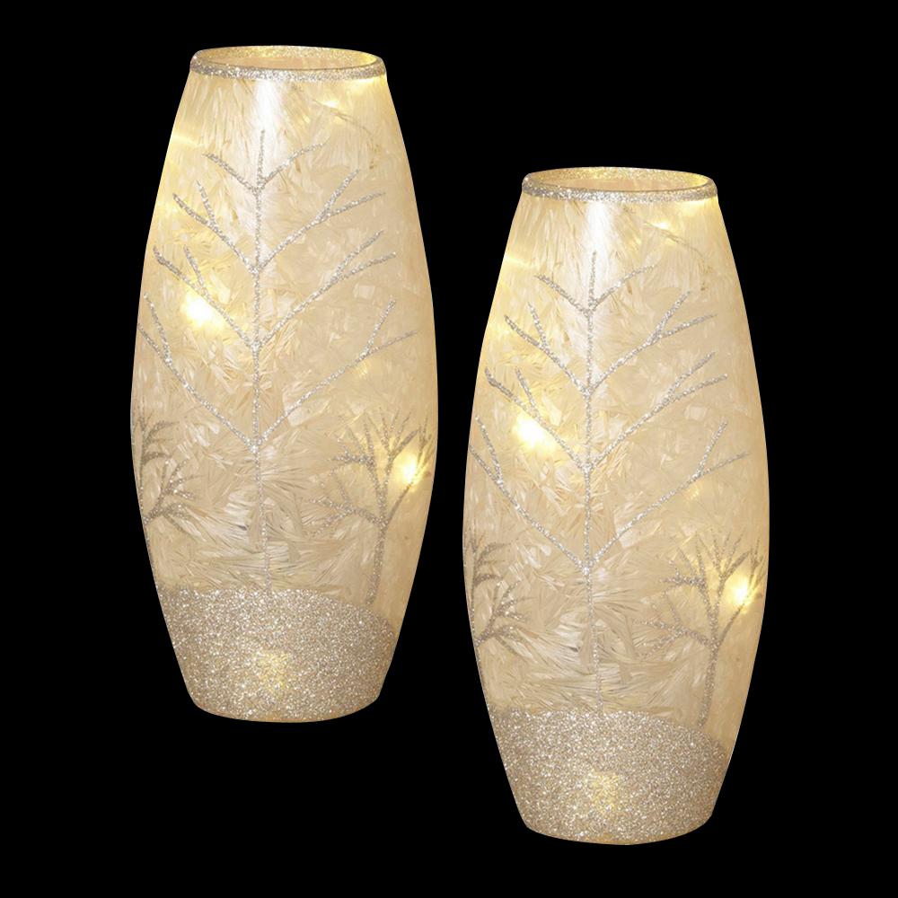 In H Battery Operated Frosted Glass Vases Ec In H Battery Operated Frosted Glass Vases Ec