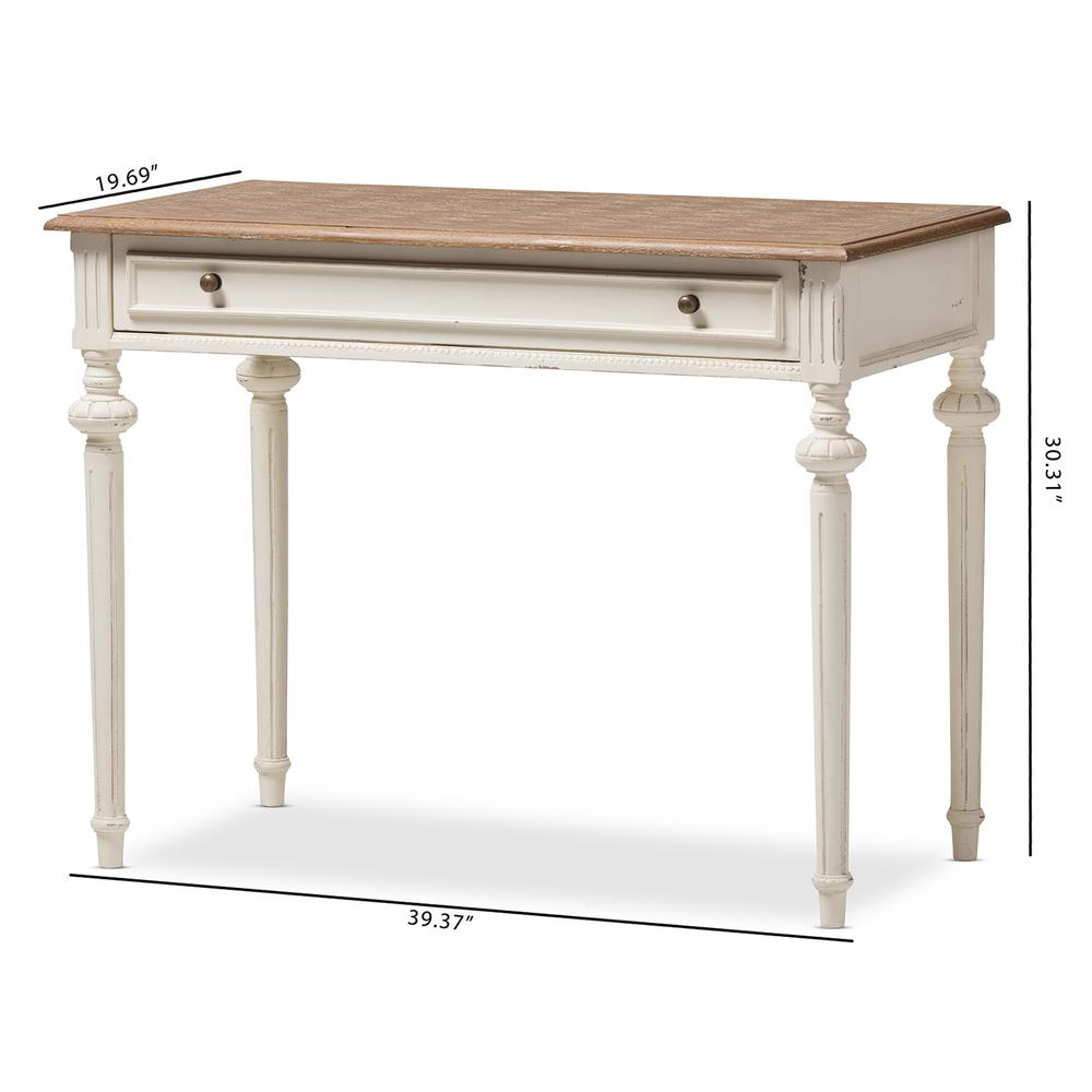 Baxton Studio Marquetterie French Provincial White Finished Wood